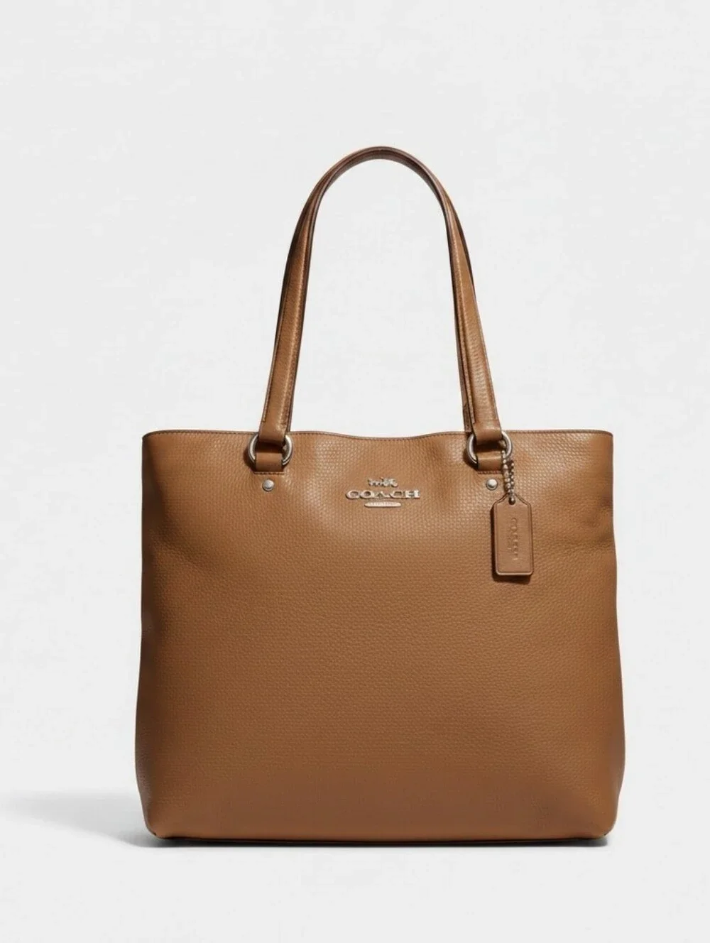 Coach Leather Bay Zip Shoulder Tote Bag W/ Gold Tone HW